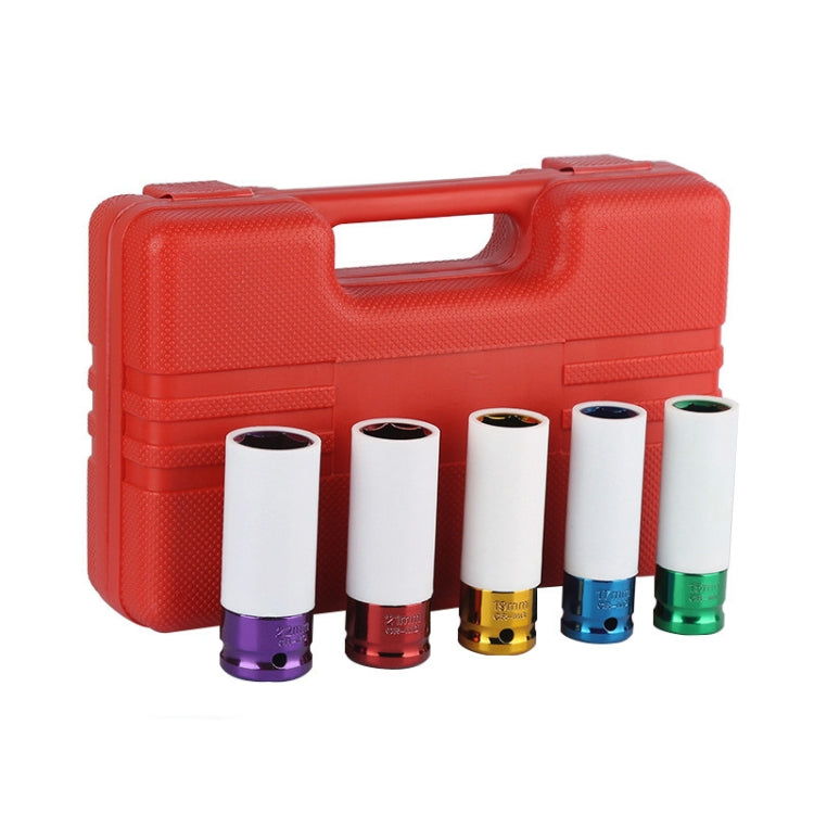 5 In 1 15/17/19/21/22mm Socket Set Tire Change Wrench Head Wheel Protection Sleeve by buy2fix