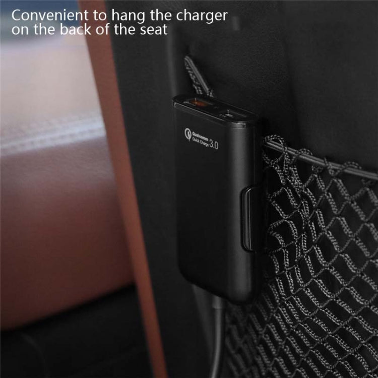 One For Four 8A Car Charger QC3.0 Fast Charge 4USB Car Front And Rear Seat Car Charger - Car Charger by buy2fix | Online Shopping UK | buy2fix