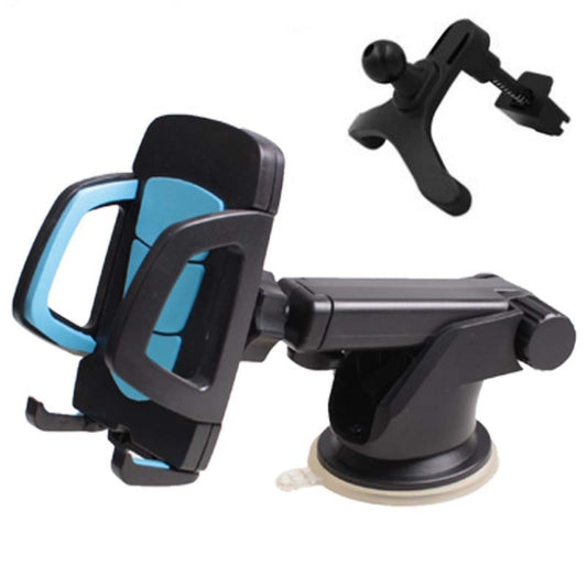 Car Phone Holder Car Air Outlet Mobile Phone Holder Suction Cup Navigation Instrument Panel General, Style:3 in 1(Blue) - Universal Car Holders by buy2fix | Online Shopping UK | buy2fix