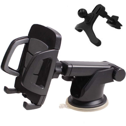 Car Phone Holder Car Air Outlet Mobile Phone Holder Suction Cup Navigation Instrument Panel General, Style:3 in 1(Gray) by buy2fix