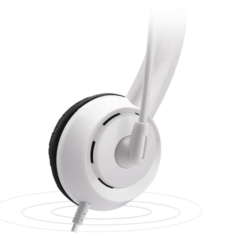DANYIN DT326 Head-mounted Desktop Computer Children Learning Wire Headset with Microphone, Cable Length:1.8m, Style:Single Hole Four-level(White) - Multimedia Headset by Danyin | Online Shopping UK | buy2fix
