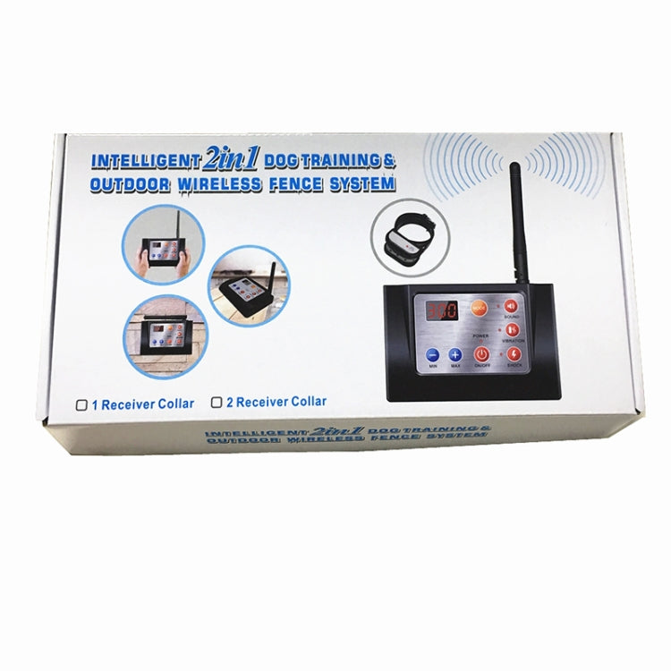 2 In 1 Smart Wireless Waterproof Fence Remote Dog Trainer with Collar, Style:700G(EU Plug) - Training Aids by buy2fix | Online Shopping UK | buy2fix