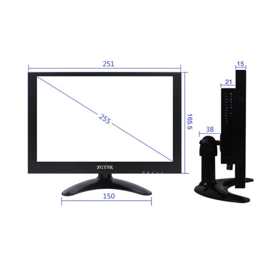 ZGYNK B1042 Portable High-Definition Metal Computer Monitor Display, Size:10.1 inch VGA AV HDMI BNC by ZGYNK