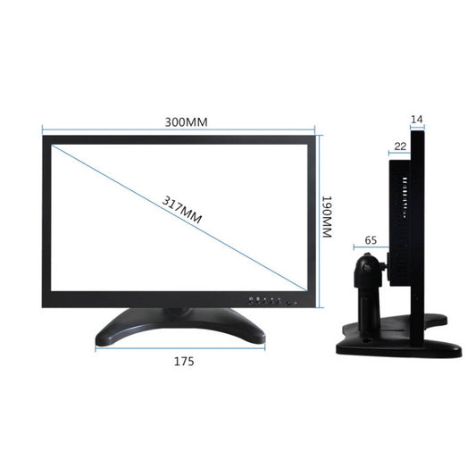 ZGYNK B1042 Portable High-Definition Metal Computer Monitor Display, Size:12.5 inch VGA AV HDMI BNC by ZGYNK