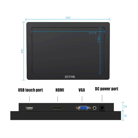 ZGYNK KQ101 HD Embedded Display Industrial Screen, Size: 10 inch, Style:Resistive by ZGYNK
