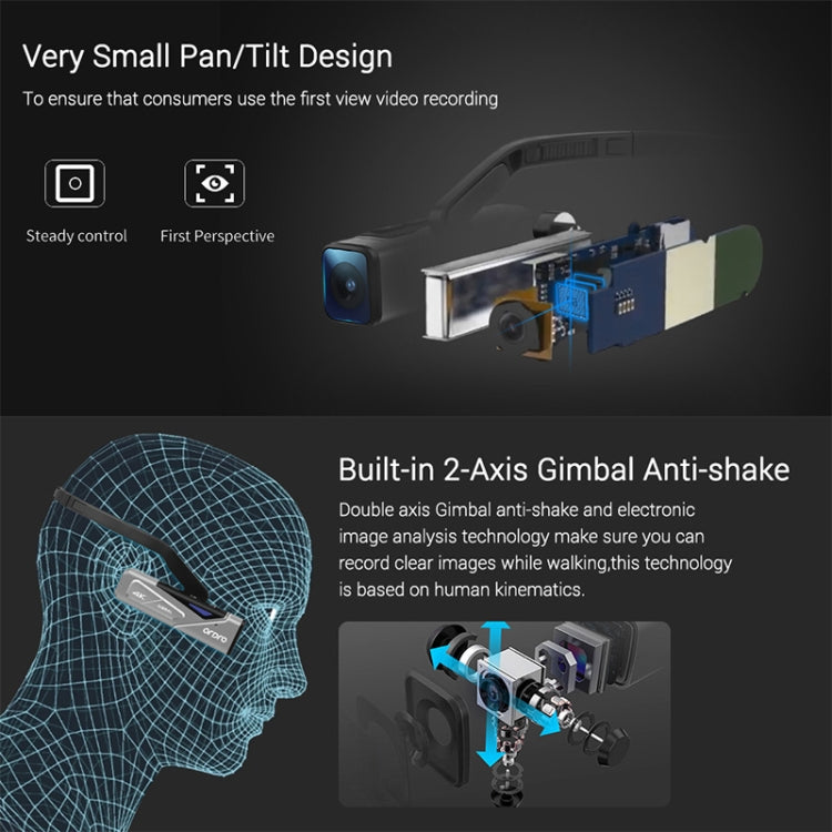 ORDRO EP7 4K Head-Mounted Auto Focus Live Video Smart Sports Camera, Style:Without Remote Control(Silver Black) - DJI & GoPro Accessories by buy2fix | Online Shopping UK | buy2fix