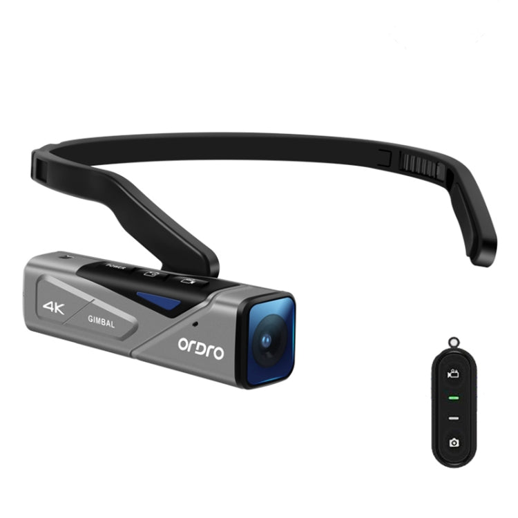 ORDRO EP7 4K Head-Mounted Auto Focus Live Video Smart Sports Camera, Style:With Remote Control(Silver Black) - DJI & GoPro Accessories by buy2fix | Online Shopping UK | buy2fix