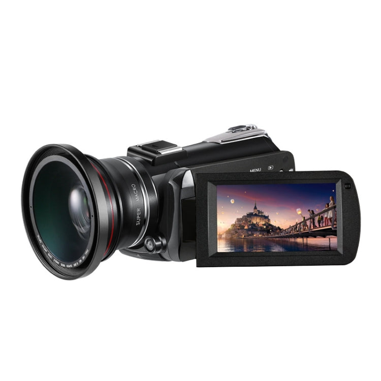 ORDRO AC5 4K HD Night Vision WiFi 12X Optical Zoom Digital Video DV Camera Camcorder, Style:Standard+ Microphone + Fill Light(Black) - Video Cameras by ORDRO | Online Shopping UK | buy2fix