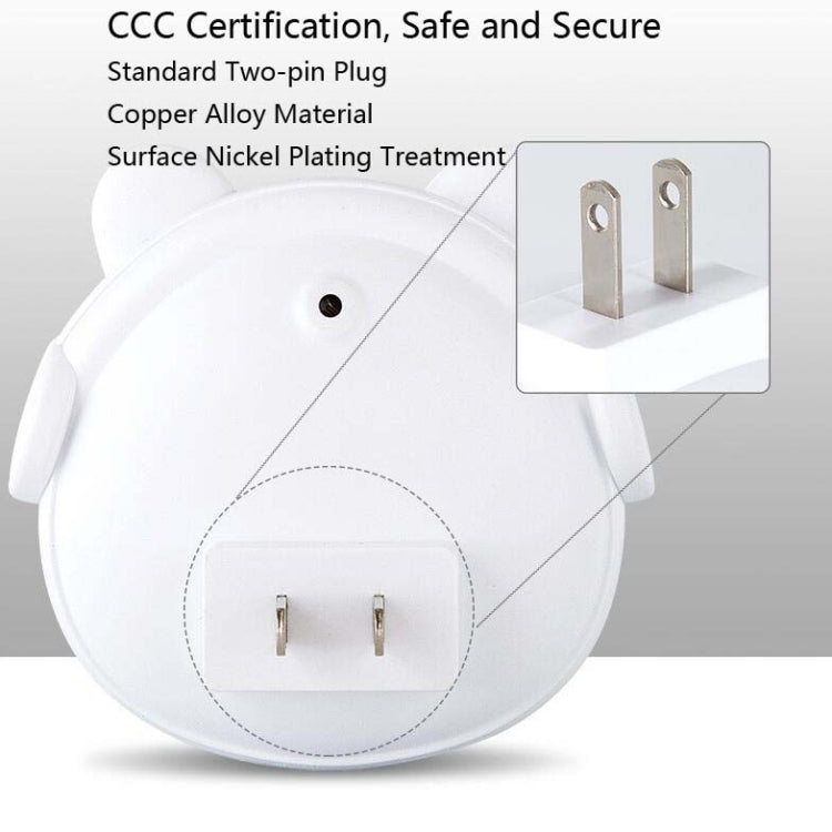 4 PCS Smart Light Control LED Bedroom Mini Night Light Energy-Saving Bedside Lamp, US Plug(White) - Night Lights by buy2fix | Online Shopping UK | buy2fix