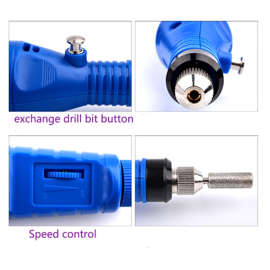 Electric Nail Kit Nail Tips Manicure Machine Electric Nail Art Pen(US Red) by buy2fix