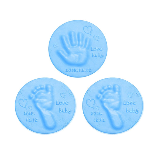 10 PCS Baby Care Air Dry Soft Clay Baby Hand and Foot Inkpad(Blue) by buy2fix