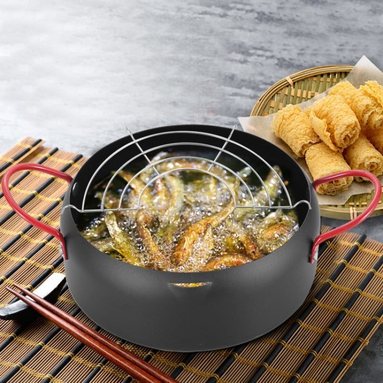 Tempura Hot Pot Household Fryer Pot Non-Stick Pan With Filter Holder, Specification:20cm without Clip - Electric Deep Fryers by buy2fix | Online Shopping UK | buy2fix