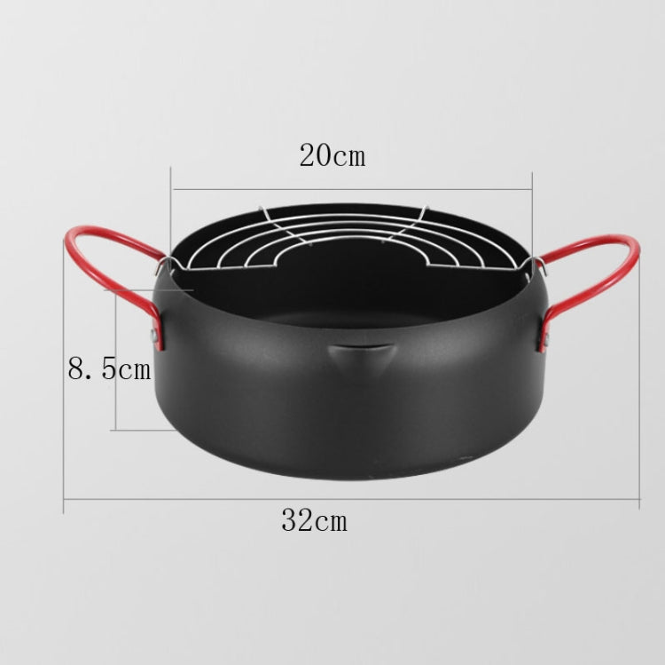Tempura Hot Pot Household Fryer Pot Non-Stick Pan With Filter Holder, Specification:20cm without Clip - Electric Deep Fryers by buy2fix | Online Shopping UK | buy2fix