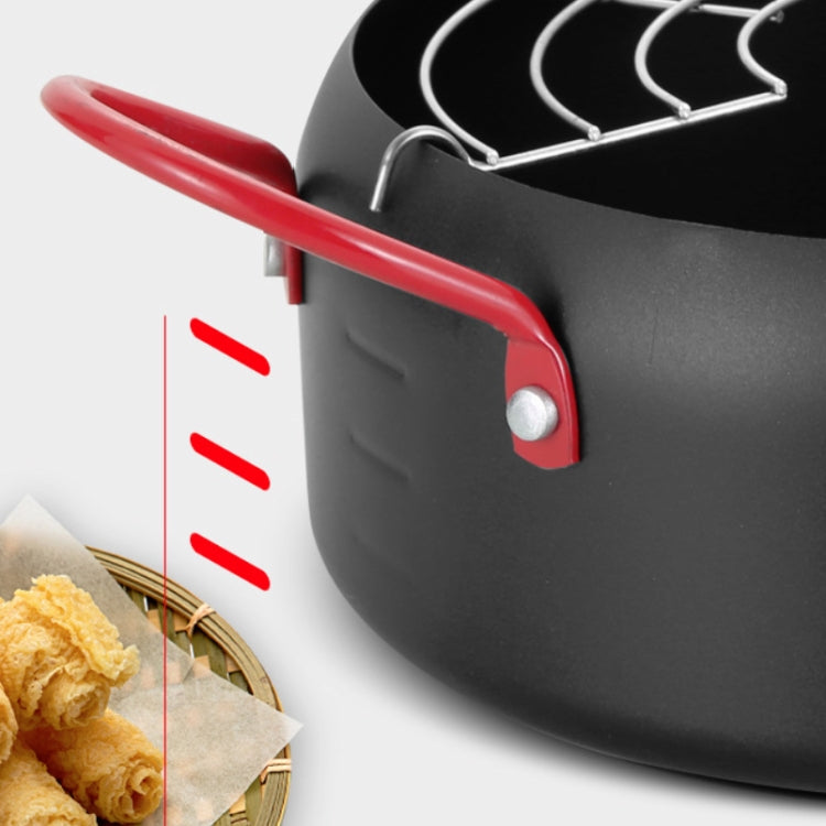 Tempura Hot Pot Household Fryer Pot Non-Stick Pan With Filter Holder, Specification:20cm without Clip - Electric Deep Fryers by buy2fix | Online Shopping UK | buy2fix