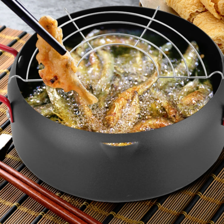 Tempura Hot Pot Household Fryer Pot Non-Stick Pan With Filter Holder, Specification:20cm without Clip - Electric Deep Fryers by buy2fix | Online Shopping UK | buy2fix