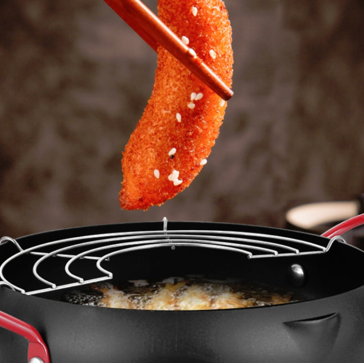 Tempura Hot Pot Household Fryer Pot Non-Stick Pan With Filter Holder, Specification:20cm without Clip - Electric Deep Fryers by buy2fix | Online Shopping UK | buy2fix