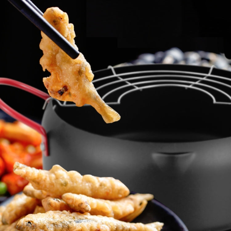 Tempura Hot Pot Household Fryer Pot Non-Stick Pan With Filter Holder, Specification:20cm without Clip - Electric Deep Fryers by buy2fix | Online Shopping UK | buy2fix