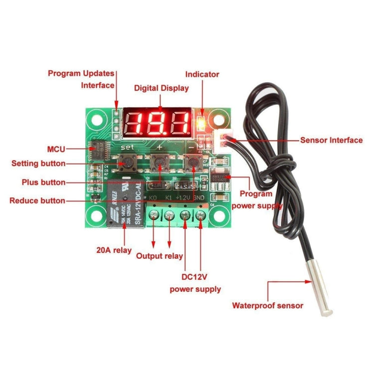 XH-W1209 Digital Cool/Heat Temperature Thermostat Thermometer Controller On/Off Switch - Thermostat & Thermometer by buy2fix | Online Shopping UK | buy2fix