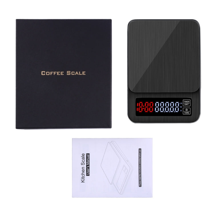 Household Hand-Pushed Coffee Scale USB-Powered Smart Kitchen Scale With Timing, Specification: 5kg/0.1g by buy2fix