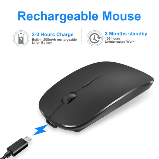 iMICE E-1300 4 Keys 1600DPI Luminous Wireless Silent Desktop Notebook Mini Mouse, Style:Dual-modes Luminous Edition(Black) by iMICE