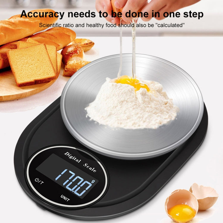 Home Kitchen Electronic Scale High Precision Stainless Steel Jewelry Scale, Style:Hemming, Specification:5kg/0.1g by buy2fix