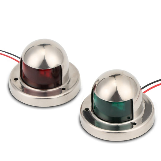 1 Pair Stainless Steel LED Navigation Light Red Green Sailing Signal Light for Marine Boat Yacht Warning Light, DC 12V - Underwater Lights by buy2fix | Online Shopping UK | buy2fix