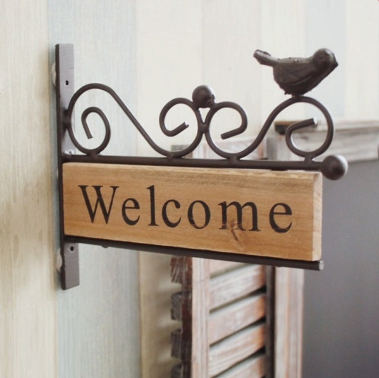 A20-AL1899 Country Pastoral Iron Birds Welcome Doorplate Wall Decoration Photography Props - Other Props by buy2fix | Online Shopping UK | buy2fix