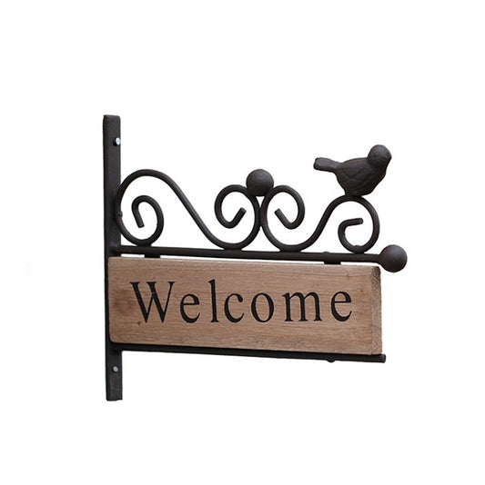 A20-AL1899 Country Pastoral Iron Birds Welcome Doorplate Wall Decoration Photography Props by buy2fix