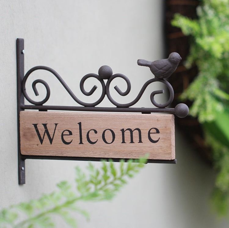 A20-AL1899 Country Pastoral Iron Birds Welcome Doorplate Wall Decoration Photography Props - Other Props by buy2fix | Online Shopping UK | buy2fix