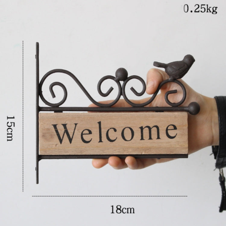 A20-AL1899 Country Pastoral Iron Birds Welcome Doorplate Wall Decoration Photography Props - Other Props by buy2fix | Online Shopping UK | buy2fix