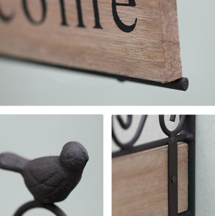 A20-AL1899 Country Pastoral Iron Birds Welcome Doorplate Wall Decoration Photography Props - Other Props by buy2fix | Online Shopping UK | buy2fix