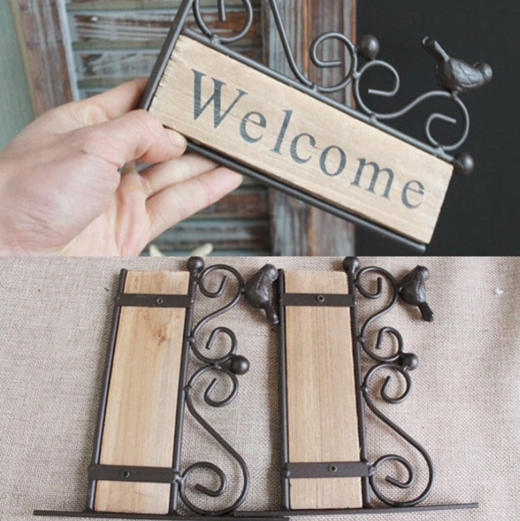 A20-AL1899 Country Pastoral Iron Birds Welcome Doorplate Wall Decoration Photography Props - Other Props by buy2fix | Online Shopping UK | buy2fix