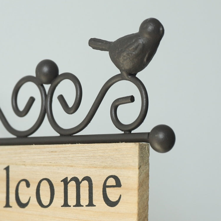 A20-AL1899 Country Pastoral Iron Birds Welcome Doorplate Wall Decoration Photography Props - Other Props by buy2fix | Online Shopping UK | buy2fix