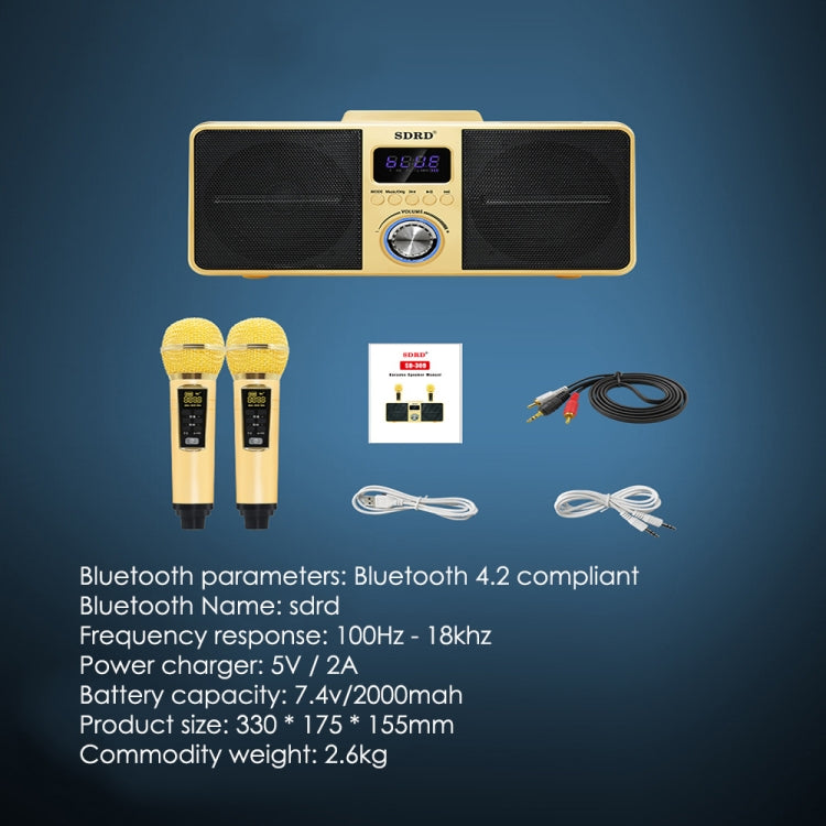 SDRD SD309 Wireless Microphone Bluetooth Audio All-In-One Machine(Black) - Microphone by buy2fix | Online Shopping UK | buy2fix