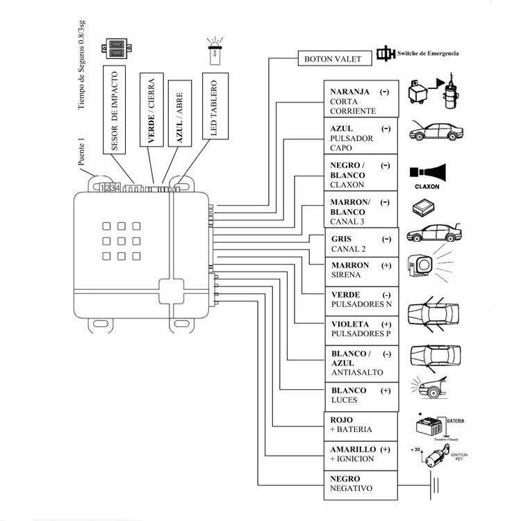8pcs /Set Car Alarm Remote Control Alarm With Alarm Horn - Security Alarm System by buy2fix | Online Shopping UK | buy2fix