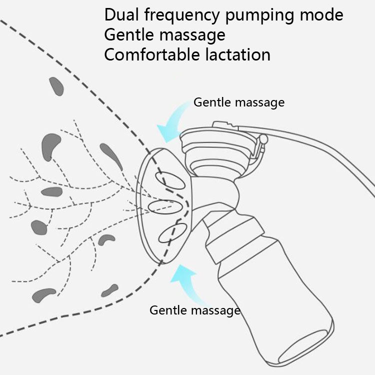 Large Suction Smart Electric Bilateral Breast Pump 12-Speed Silent Breast Pump(White) - Cups & Silicone Nipple by buy2fix | Online Shopping UK | buy2fix