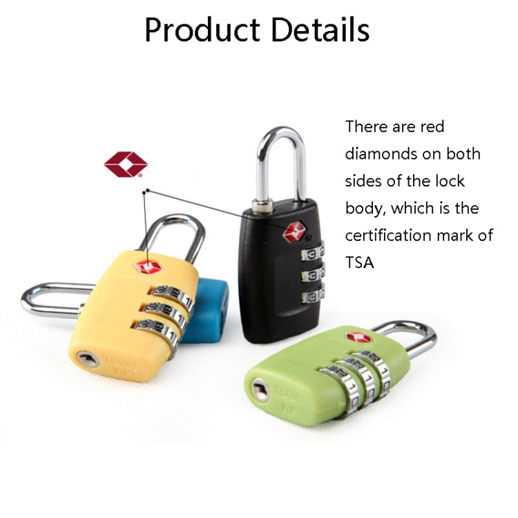 Customs Luggage Lock Overseas Travel Luggage Zipper Lock Plastic TSA Code Lock(Black) - Padlocks by buy2fix | Online Shopping UK | buy2fix