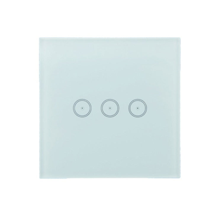 Wifi Wall Touch Panel Switch Voice Control Mobile Phone Remote Control, Model: White 3 Gang (Zero Firewire Wifi) - Smart Switch by buy2fix | Online Shopping UK | buy2fix