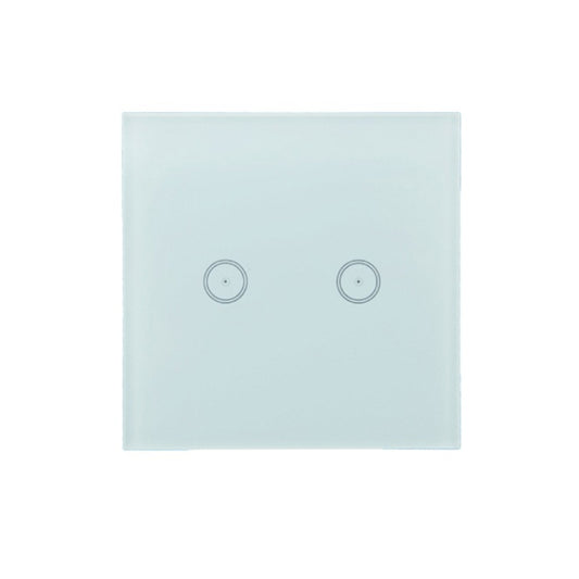 Wifi Wall Touch Panel Switch Voice Control Mobile Phone Remote Control, Model: White 2 Gang (Zero Firewire Zigbee) by buy2fix