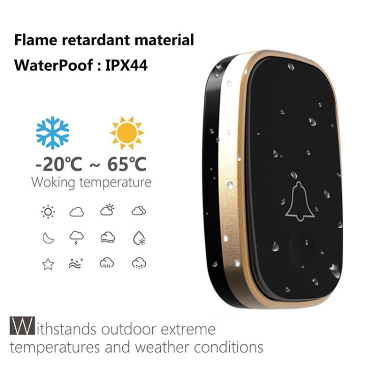 Q188-WW Intelligent Wireless Remote Control Waterproof Doorbell Pager with 45 Chord Music, US Plug/UK Plug/EU Plug - Wireless Doorbell by buy2fix | Online Shopping UK | buy2fix