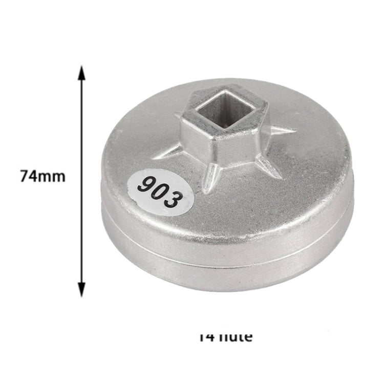 903 74mm 14 Flute Aluminum Oil Filter Wrench Socket Remover Tool for BMW AUDI Benz - Hand Tool Sets by buy2fix | Online Shopping UK | buy2fix