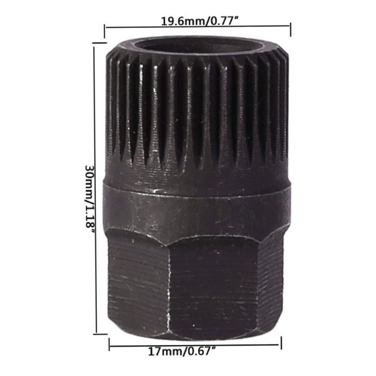 Spline Alternator Clutch Free Wheel Pulley Removal Tools Installations Socket(Black) - Hand Tool Sets by buy2fix | Online Shopping UK | buy2fix