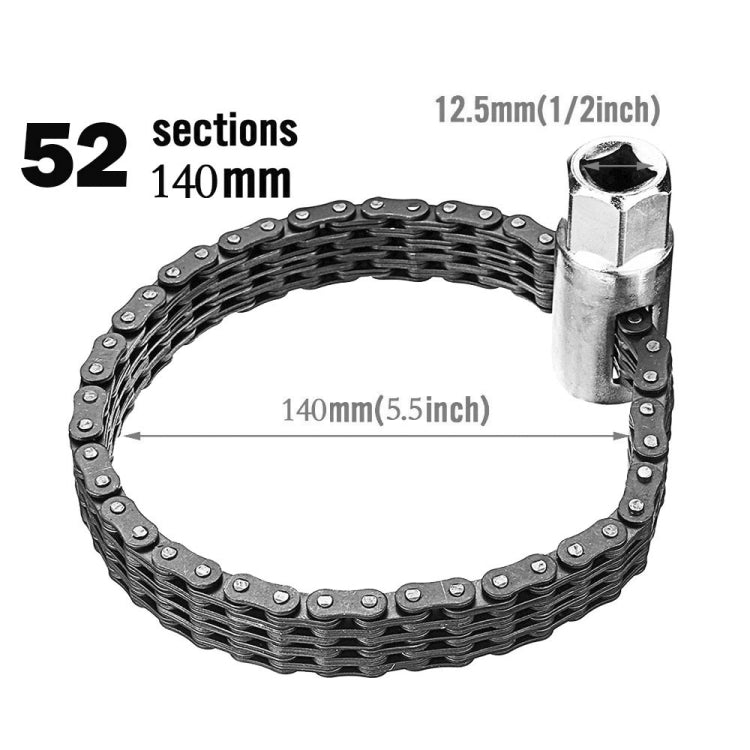 Oil Filter Chain Wrench Spanner Remover Adjustable Auto Repair Tool(52 Sections) by buy2fix