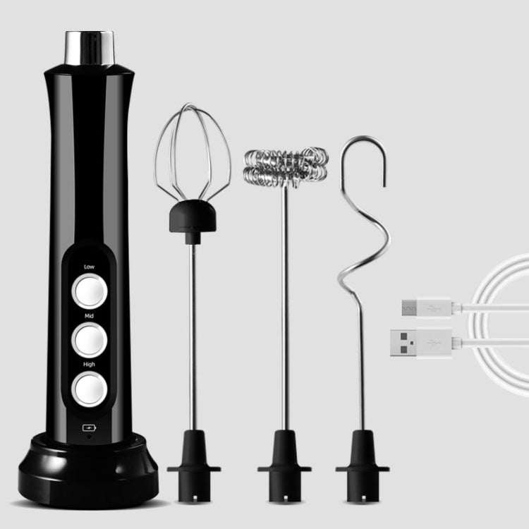 Whisk Household Electric Baking Mini Wireless Hand-Held Charging Stirrer Milk Frother(Black) - Stirrer & Squeezer by buy2fix | Online Shopping UK | buy2fix