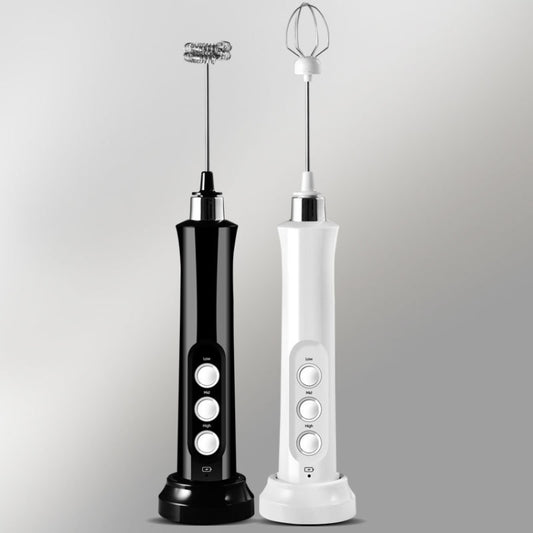 Whisk Household Electric Baking Mini Wireless Hand-Held Charging Stirrer Milk Frother(Black) by buy2fix