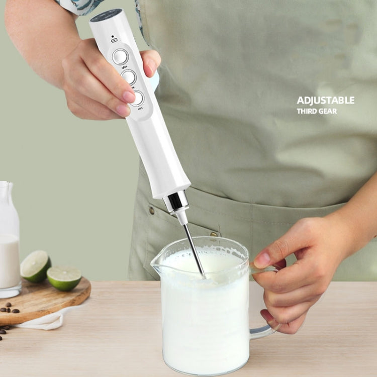 Whisk Household Electric Baking Mini Wireless Hand-Held Charging Stirrer Milk Frother(Black) by buy2fix