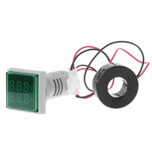 AD16-22FVA Square Signal Indicator Type Mini Digital Display AC Voltage And Current Meter(Green) - Current & Voltage Tester by buy2fix | Online Shopping UK | buy2fix