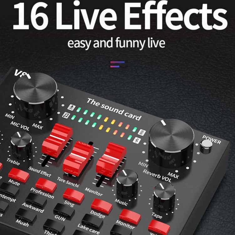 V8S Sound Card Mobile Phone Computer Anchor Live K Song Recording Microphone, Specification:V8S + Golden Net BM700 Set - Microphone by buy2fix | Online Shopping UK | buy2fix