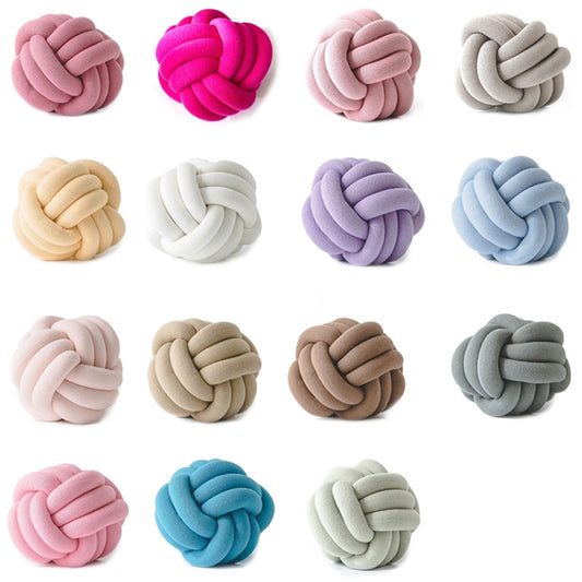 Hand-Made Knotted Ball Pillow, Size: Diameter: 25~30cm(Light Coffee) by buy2fix