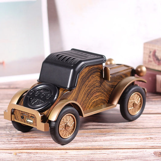 A9 Retro Wood Grain Classic Car Shape Wireless Bluetooth Speaker Subwoofer Radio Portable Mobile Phone Stand Mini Speaker(Rose Pear) by buy2fix